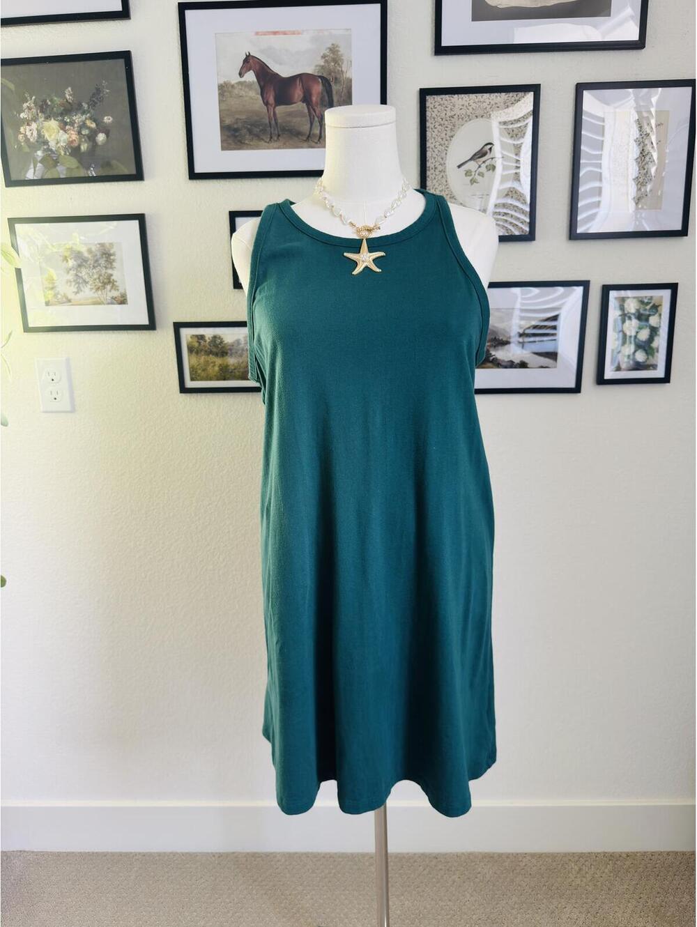 GAP Teal Green Cotton Tank Dress Size L